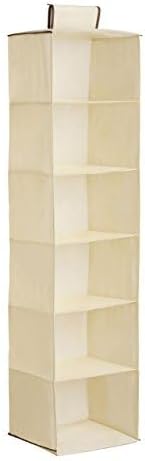 Premier Housewares 6-Section Hanging Garment Organiser - Cream