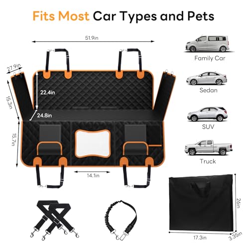 Dog Car Seat Cover for Back Seat Hard Bottom - Waterproof - Image 8