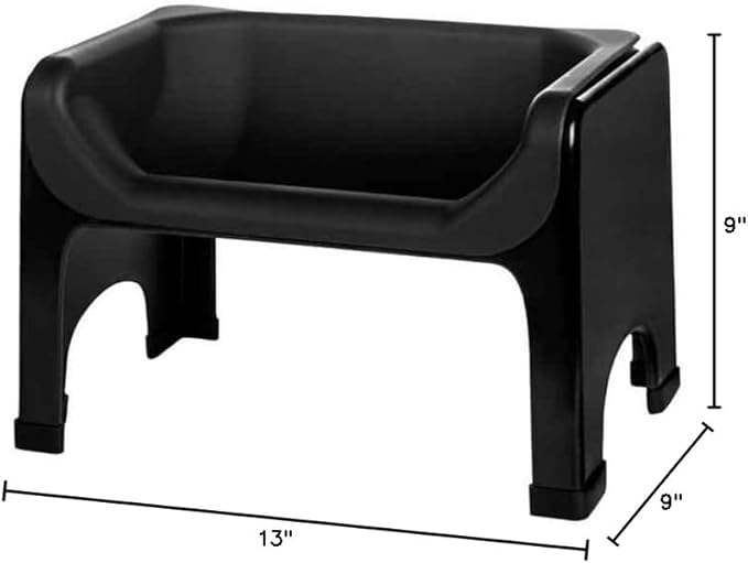 The Fluff Trough Fluff Trough XL Set Elevated Dog Bowl Feeder for Healthy Posture & Digestion, Minimizes Neck Strain, Vet Recommended, Dishwasher Safe, Black, X-Large (Pack of 1)