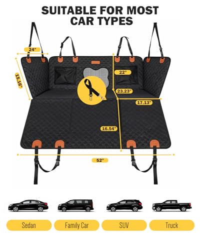 Back Seat Extender for Dogs, Waterproof Dog Car Seat Cover - Image 7