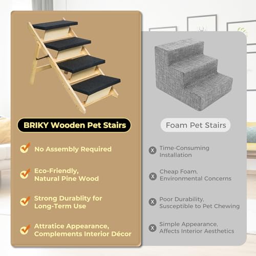 BRIKY 2-in-1 Dog Stairs/Ramp with 4 Steps, Foldable Dog - Image 7
