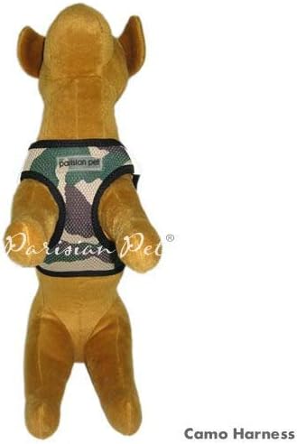 Parisian Pet Step in Dog Harness - Adjustable Freedom Harness - Green Camo Dog Vest Harness - 100% Mesh Fabric Cooling Dog Harness - Idle for Outdoor Adventures - Dog Harness Large Sized Dog - L