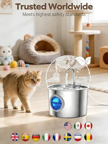 Cat Water Fountain Stainless Steel, Hygienic Drinking | Pet Essentials - Image 7