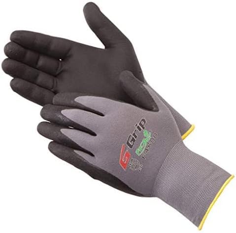 Liberty Glove & Safety G-Grip Nitrile Micro-Foam Palm Coated Seamless Knit Work Gloves with 13-Gauge Gray Nylon Shell (2 Dozen) (Large)