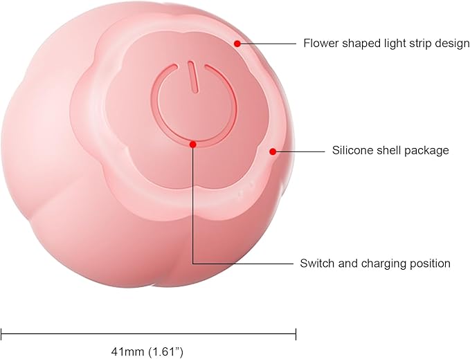 Interactive Cat Toys Ball, Wloom Cat Ball 2.0 Rolling with Nail Clippers for Bored Indoor Adult Cats, USB Rechargeable Automatic Cat Toys, Moving Ball Cat Toy for Cat/Kitten