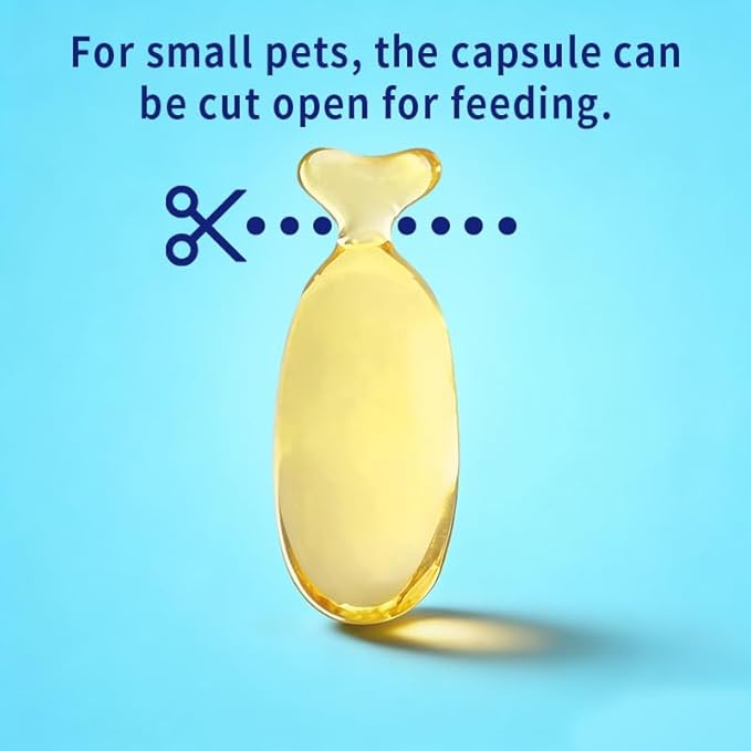 Omega 3 Fish Oil for Dogs, 80 Capsules, Rich in EPA and DHA, Improves Dry Skin, Dandruff, Itching, Reduce Shedding, Supports Cardiovascular and Joint Health, Suitable for Cats and Dogs (3 Bottles)