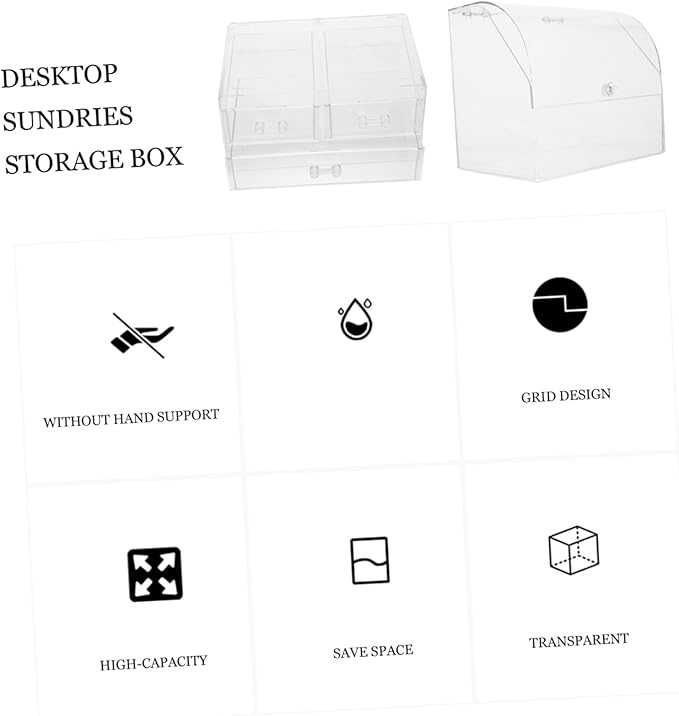 Modern Acrylic Makeup Storage Box Lid Desktop Organizer Tidy Storage for Cosmetics Stylish for Girlfriend Wife