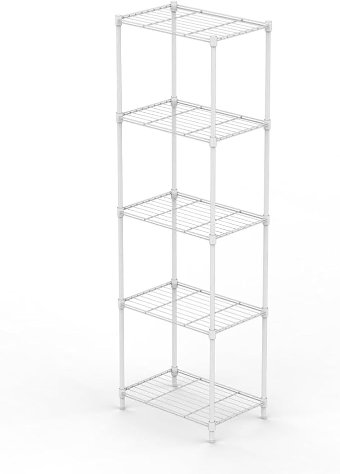 5-Tier Wire Shelving, 55" H x 17.7" L x 13.8" W Storage Shelves Metal Shelving Units, Adjustable Garage Shelving for Pantry Shelf Kitchen Garage