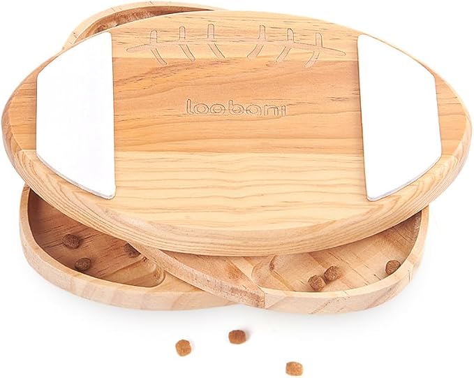 Wooden Football Dog Puzzle Toys | Interactive Treat Puzzle Enrichment Dog Toy - for Small/Medium/Large Dogs