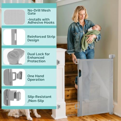 236 Inch Extra Wide Retractable Baby Gate,Mesh Baby Gate - Image 7