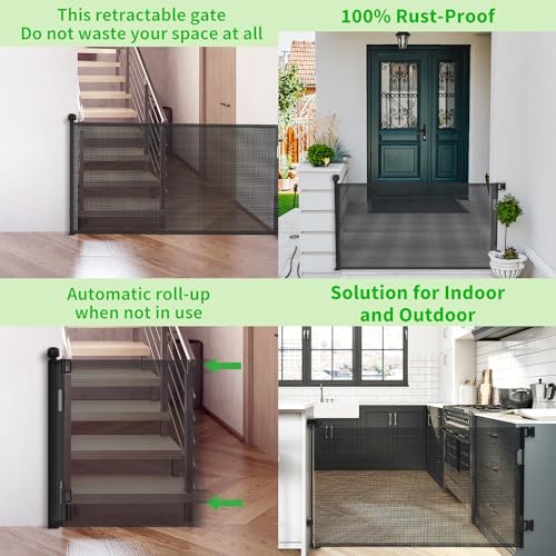 Upgraded Retractable Baby Gate for Stairs, 33"Tall Expands - Image 7