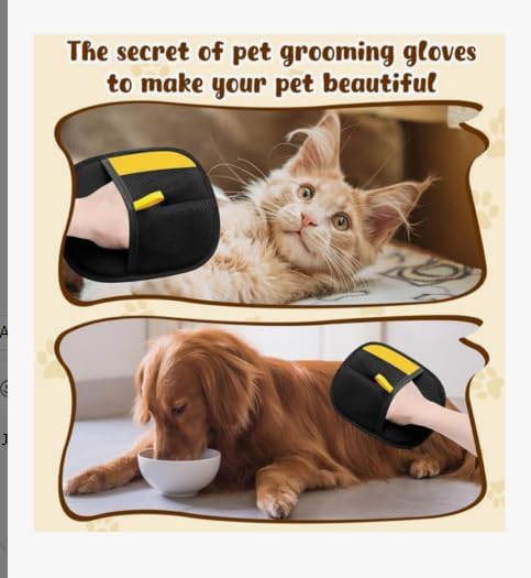 Pet Hair Remover Glove (3 Pack) Electrostatic Fur Removing Mitts for Furniture & Grooming