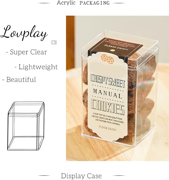 Small Acrylic Box, Clear Box with Lid 2 Pack Transparent Display Box Plastic Square Cube Containers Storage Box for Birthday Valentine's Day Party Favor Candy Pill and Tiny Jewelry