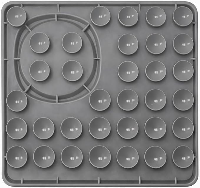 Hearth & Paw Silicone Lick Mat for Dogs – Slow Feeder & Enrichment Mat, Food-Grade 100% BPA-Free Silicone, Mental Stimulation,Better Digestions, Anxiety Relief, Multiple Colors Available (Gray)