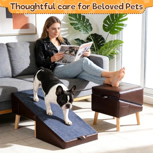 Dog Stairs for Small Dogs, 2 in 1 Dog Ramp for Bed/Couch - Image 7