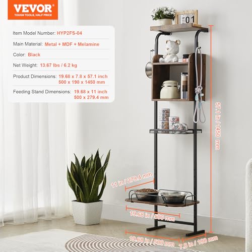 VEVOR Elevated Dog Bowls with 7 Adjustable Height, Dog - Image 8