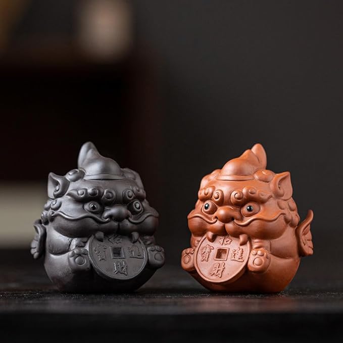 Zisha Handmade Purple Clay Tea Pet, Kungfu Tea Tray Decor Accessory (A)