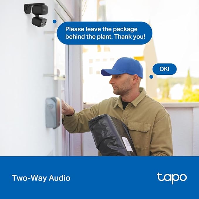 Tapo 2K Indoor/Outdoor Pan/Tilt Wired Security Camera - Baby Monitoring, Person & Baby Cry Detection, 360ยฐ Motion Tracking, Color Night Vision, Subscription-Free Local Storage or Optional Cloud, C217