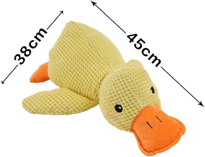 2025 Cute Yellow Calming Duck Dog Toy, Quack-Quack Duck Dog Toy, Cute Yellow Stuffed Calming Duck Dog Toys with Soft Squeaker, Interactive Dog Toys for Aggressive Chewers (Green)