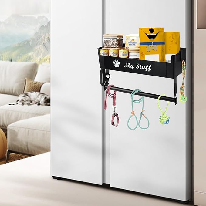 Geyecete Dog Leash Holder for Wall Hooks for Wall Hooks for Pet Carrier Leash Snack Storage Shelf Storage Gift for Dog Lover