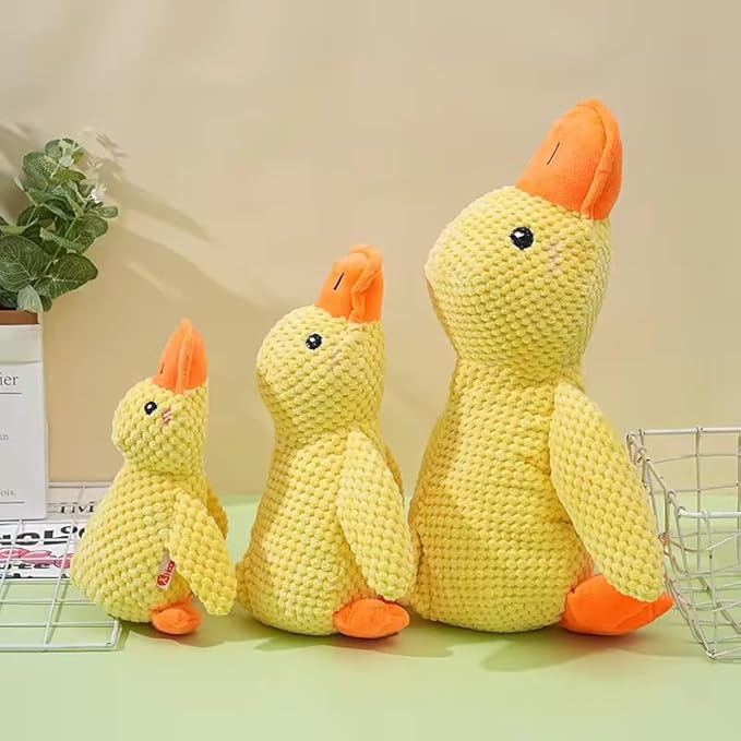 Mellow Dog Calming Duck, New Yellow Duck Dog Toy, The Mellow Ducks Calming Pillow, Dogs Ducks Toy with Quacking Sound for Indoor Dogs (Yellow) (Medium)