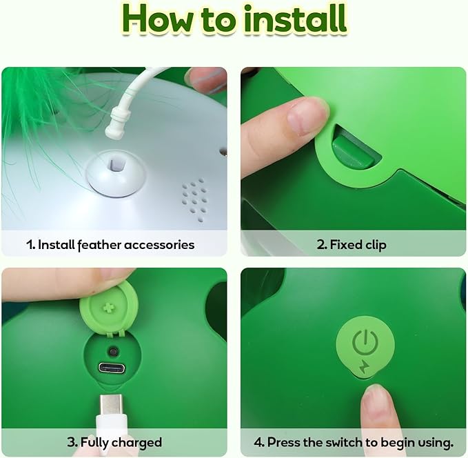 Interactive Cat Toy, Irregularly Rotating Feather Cat Toy Ball, Automatic Kitten Toy, Perfect for Bored Indoor Adult Cats