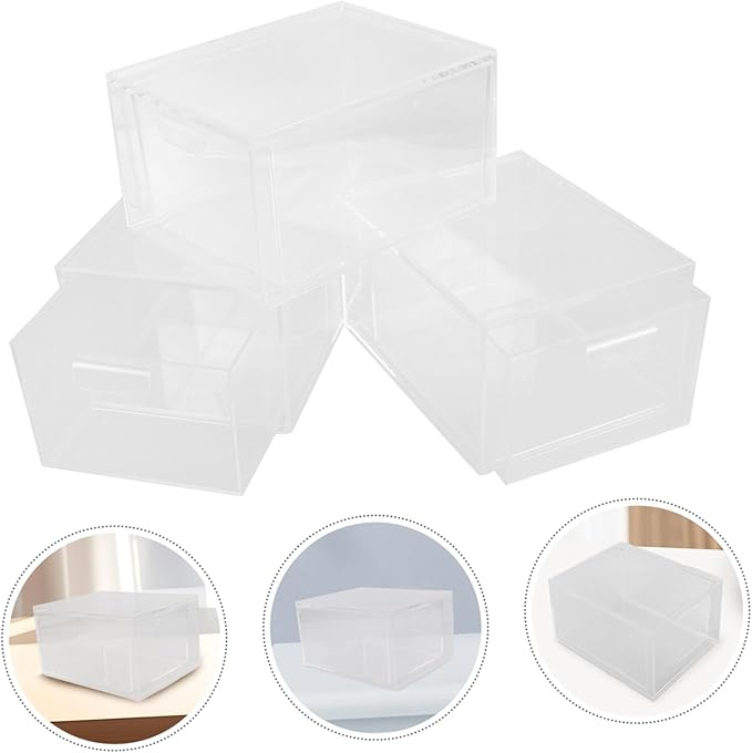 3pcs Stackable Acrylic Makeup Organizer Storage Bin for Vanity Bathroom and Desk Use Dustproof Design for Easy Access to Cosmetics and Jewelry