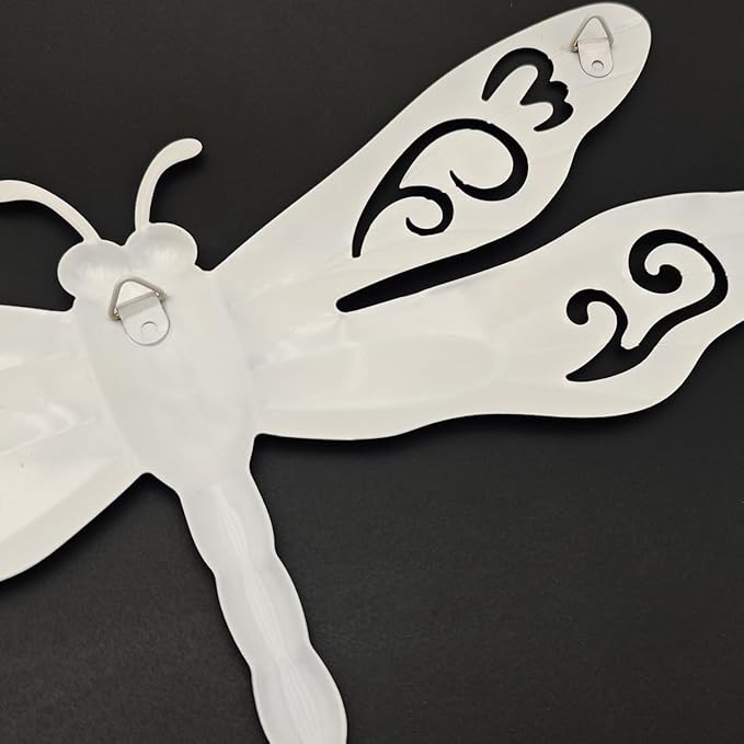 Metal Dragonfly Wall Decor, 4 Pack 14inch Retro Metal Dragonfly Wall Hanging Sculpture Decor for Outdoor, Yard Patio Fence Garden Outside Decorations