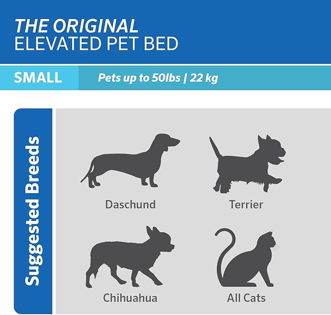 Coolaroo The Original Cooling Elevated Pet Bed,Brunswick Green, Small