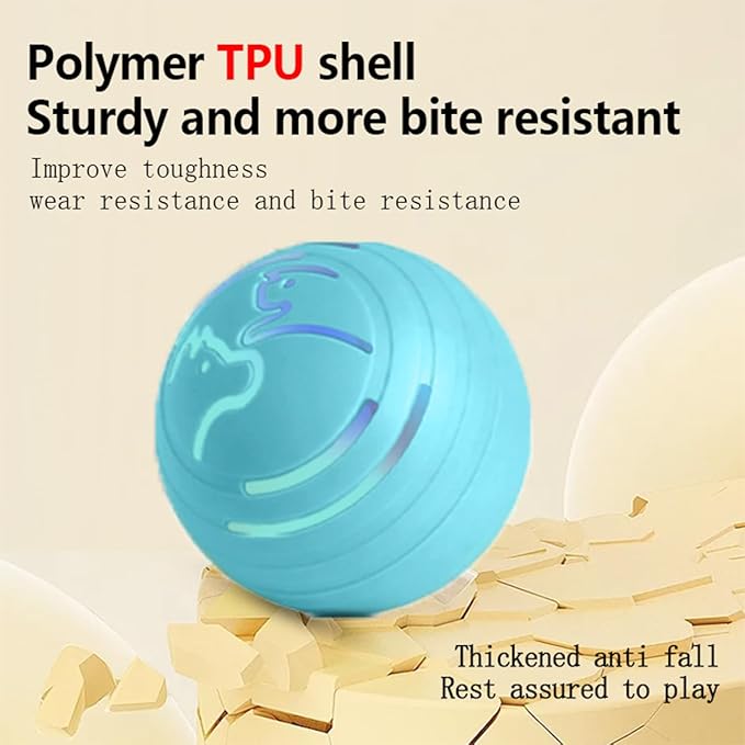2Pcs Smart Dog Jumping Ball, Glowing and Bite-Resistant Vibrating DogBalls,Interactive Dog Toys,Suitable for Outdoor and Living Room Dog Toy,Puppy Essentials Made of TPU(Orange&Blue)