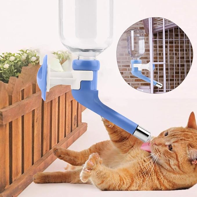 Andiker Dog Water Bottle for Crate, No-drip 350ml Dog Water Dispenser Adjustable and Detachable Installed on The Kennel Cage Water Bottle for Dogs and Puppy Drinking Water