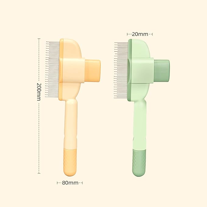 Pet Brush Set of 2 for Dogs & Cats – Stainless Steel Bristles, Durable ABS Handle – Yellow & Green – For Short & Long Hair