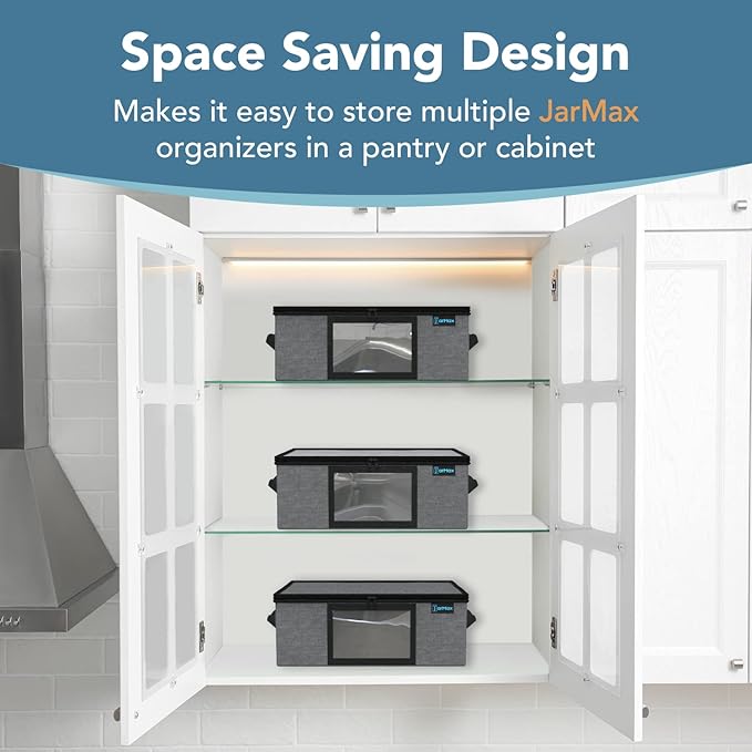 2Pk 16 oz Pint Mason Jar Organizer, Sturdy Pantry Canning Jar Storage Containers, Holds 12 Pint Size Ball Mason Jars, Foldable Canning Organizer, Stackable Home Storage Box w/Lid & Label holder