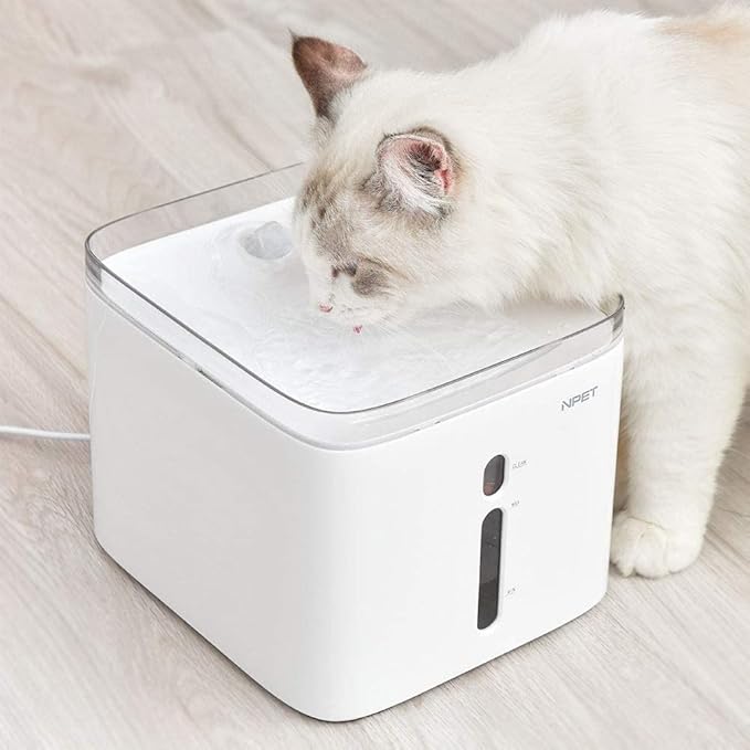 Pet Fountain Cat Water Fountain, 3L Automatic Pet Drinking Fountain Dog Water Dispenser with QuadrupleAction Filter Pet Water Dispenser (Color : with Sensor Switch) (White)