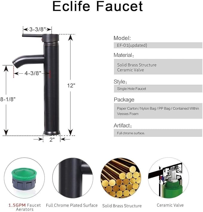 eclife 24" Modern Bathroom Vanity Sink Combo Freestanding Cabinet with Soft Closing Door, Turquoise Square Glass Vessel Sink, Water Save Faucet, Drain (Gray+A10)