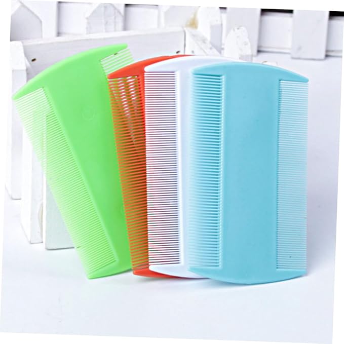 DOITOOL 10pcs Plastic Double-sided Pet Combs with Fine and Wide Teeth for Cat and Dog Grooming, Massaging Hair Comb Set for Shedding Control and Fur Detangling, Suitable for Random Color
