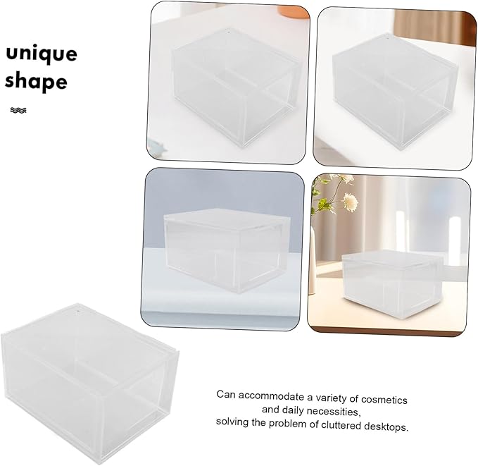 Tofficu 3pcs Stackable Acrylic Makeup Organizer Storage Bins Lids Desk Accessory for Vanity Bathroom and Desk