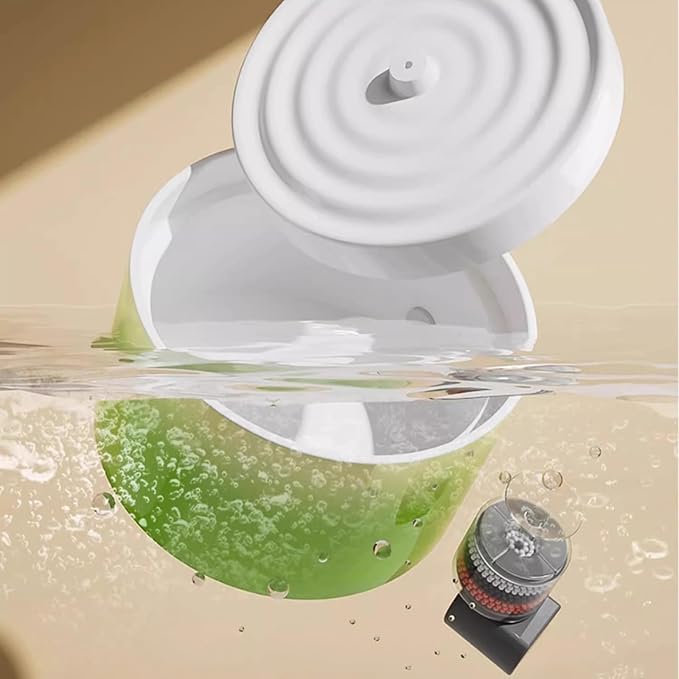 Ceramic Cat Water Fountain Cats Tower Water Dispenser 1L/33.82oz Dog Water Bowl Dispenser Cat Fountain for Cats Indoor Ultra Quiet Pump Green