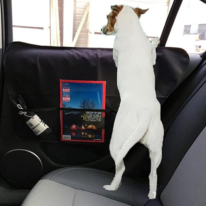 2-Pack Dog Car Door Guard - Anti-Scratch Back Seat Protector - Oxford Fabric, Black - Pet Supplies - Car Accessories for Dogs
