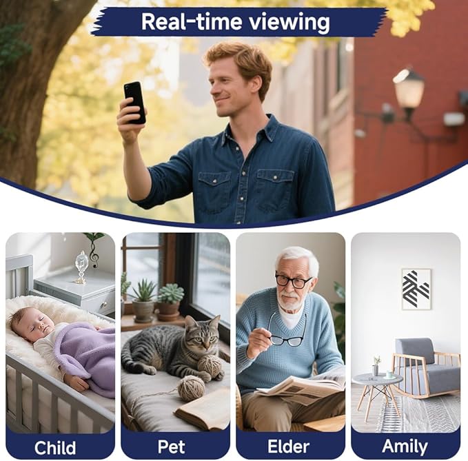 Two Way Video Home Security Camera Indoor,1080P Dog Pet Camera,Video Baby Camera,Monitor for Baby/Elderly/Nanny/Pet/Dog with Phone App,360 Pan-Tilt,Night Vision