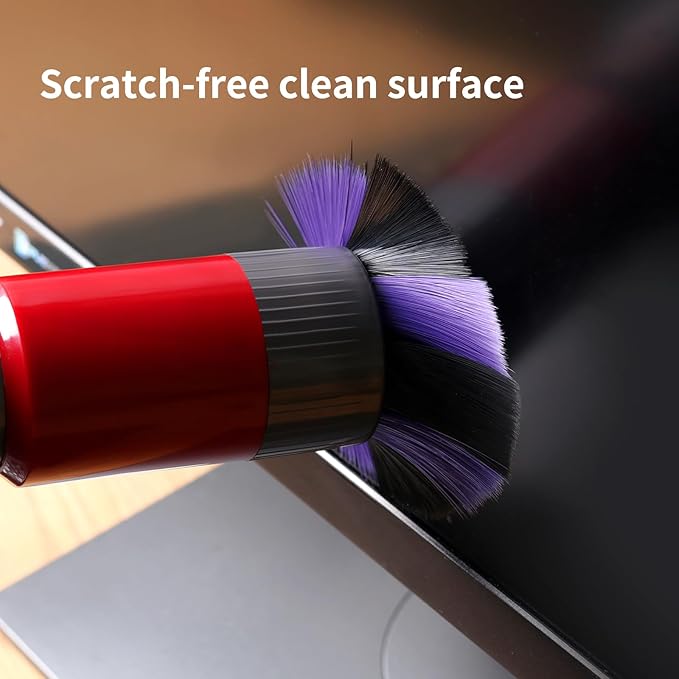Soft Bristle Dust Brush for Dyson V7 V8 V10 V11 V15 Vacuum Cleaner - Traceless, Scratch free, Self cleaning, Compact Design for Fine Surfaces, Dust Brush Vacuum Attachment