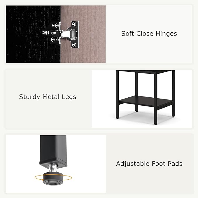 Tangkula Tall Bathroom Storage Cabinet with 1 Door and 4 Shelves, 57" H Narrow Floor Cabinet with Adjustable Shelves, Tall Slim Bathroom Cabinet for Living Room, Entryway, Kitchen (Black)