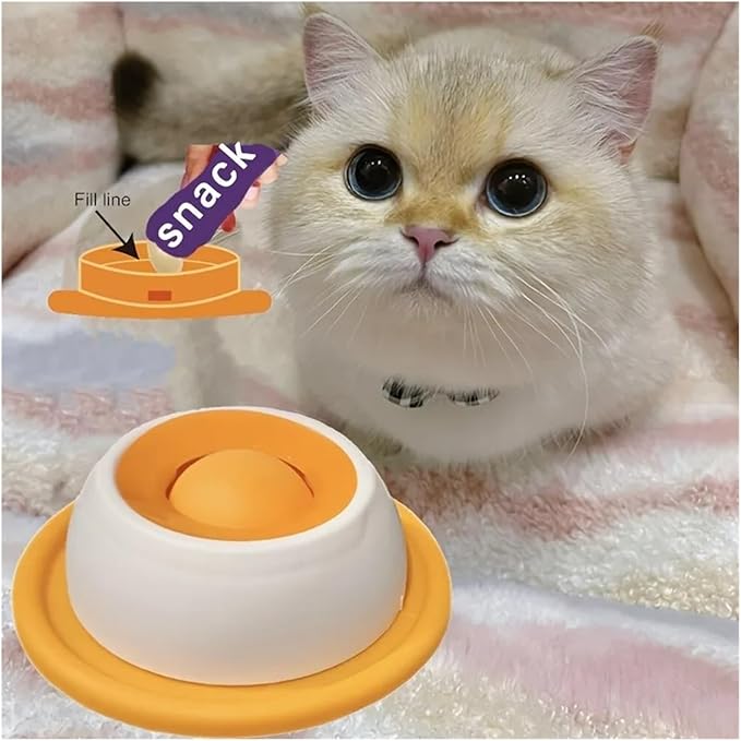 Sturdy Interactive Pet Lick Mat with Yogurt Licking Plate, Slow Feeder for Dogs & Cats - Dental Health & Mental Stimulation Toy(Yellow)