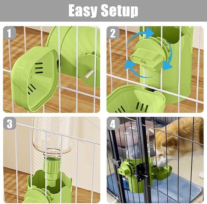 Pet Water Bottle for Cage Crate 26oz Automatic Feeding Water Dispenser for Dog Cat Rabbit (Blue, 26oz)