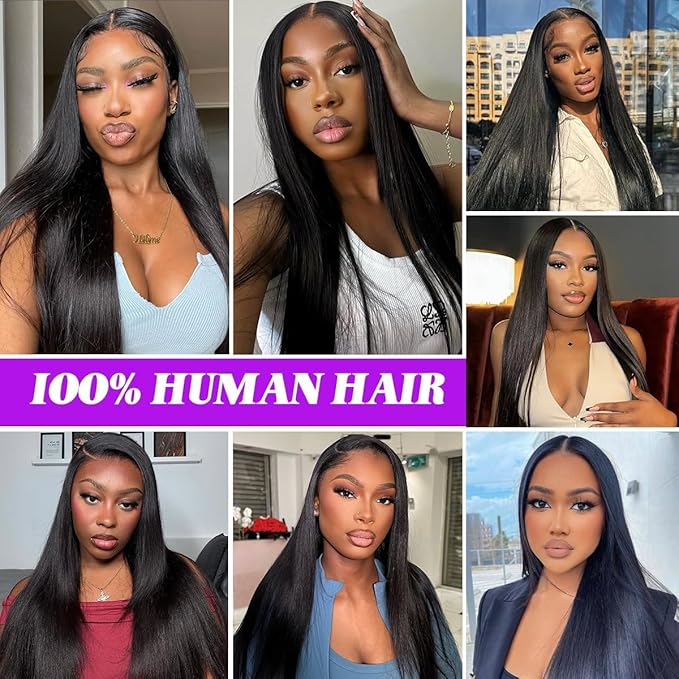 Straight Bundles Human Hair 12A Human Hair Bundles 100g Straight Hair 18 Inch 100% Unprocessed Brazilian Virgin Raw Weave Human Hair Extensions Natural Black for Women