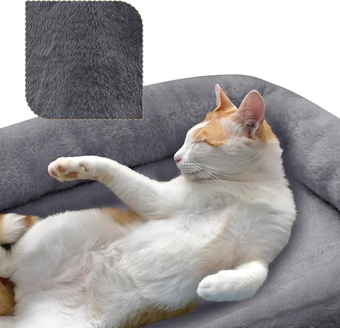 Athena Collection Small Cat Tree, Modern 36 Inch Cute Cat Tree Tower with Scratching Post Condo Hammock Activity Platform and Playing Ball for Indoor, Dark Grey