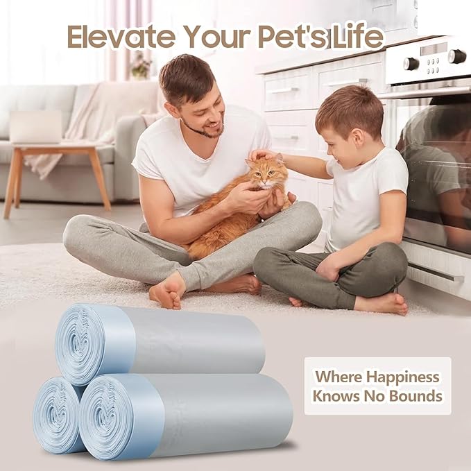 120 Count Automatic Cat Litter Box Liners Bags Compatible with NeakasaM1 Petpivot Autoscooper 11 and Similar Open-Top Self-Cleaning Cat Litter Box, Drawstring Handle Heavy Duty Leak-proof, 27 * 13in