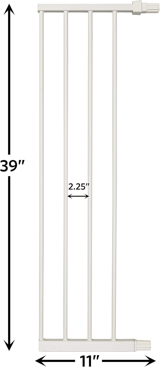 MidWest Homes for Pets Steel Pet Gate Extension; Pet Gate Extension Measures 11' Wide x 39' High in Soft White (Fits MW Model # 2939SW)