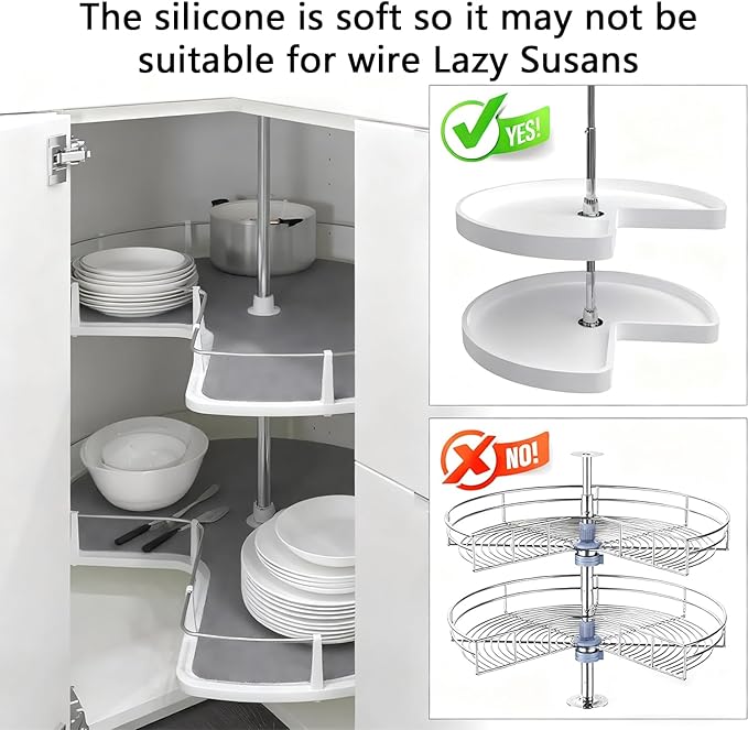 Lazy Susan Turntable Organizer - 28 Inch Rotating Tray for Kitchen Cabinet, Dining Table, Countertop