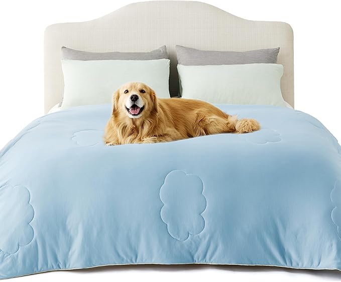 LE SURE Premium Cooling Dog Blankets for Bed - Washable Dog Cooling Throw Blanket with Q-MAX>0.4,Durable Self Cooling Pet Mat, Soft Cooling Summer Blanket for Hot Weather, Blue, 60x80